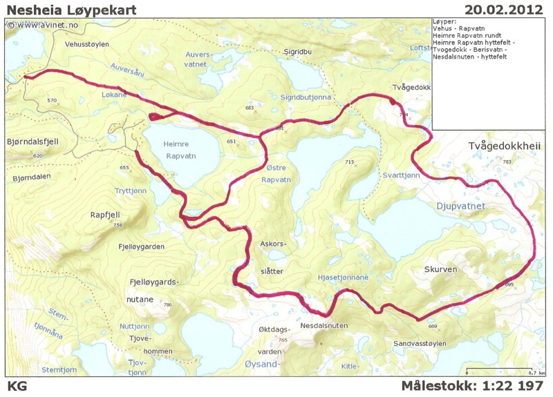 Løypenettet på Nesheia